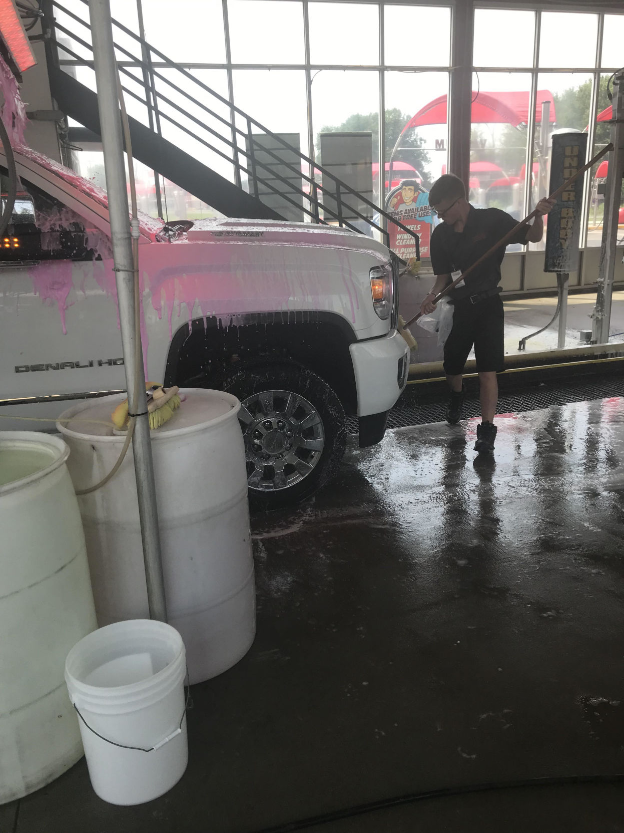 People working in heat